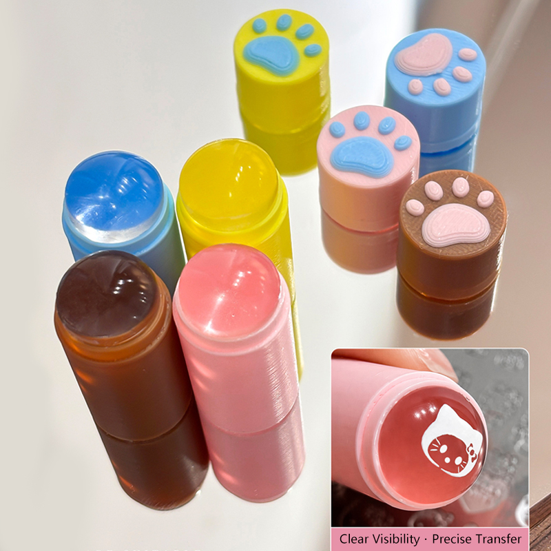 Portable Cat Paw Nail Stamp Mini Silicone Stamper